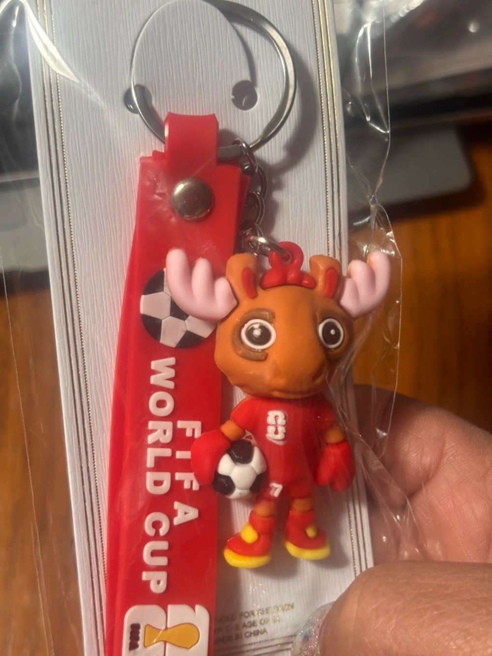 Soccer Moose Keychain | World Cup Inspired | Cute Animal Keyring